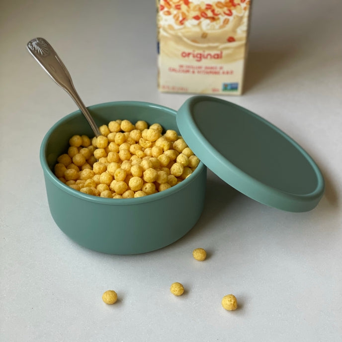 Large Silicone Food Storage Container Bowl with Lid - Green