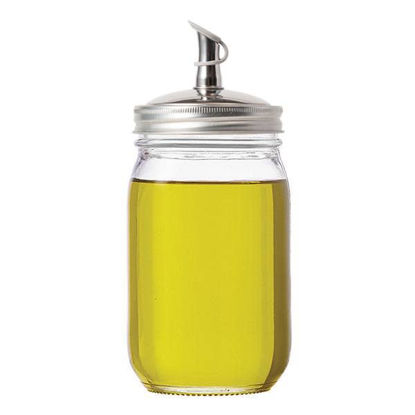 Mason Jar Stainless Steel Oil Cruet Lid - Regular Mouth