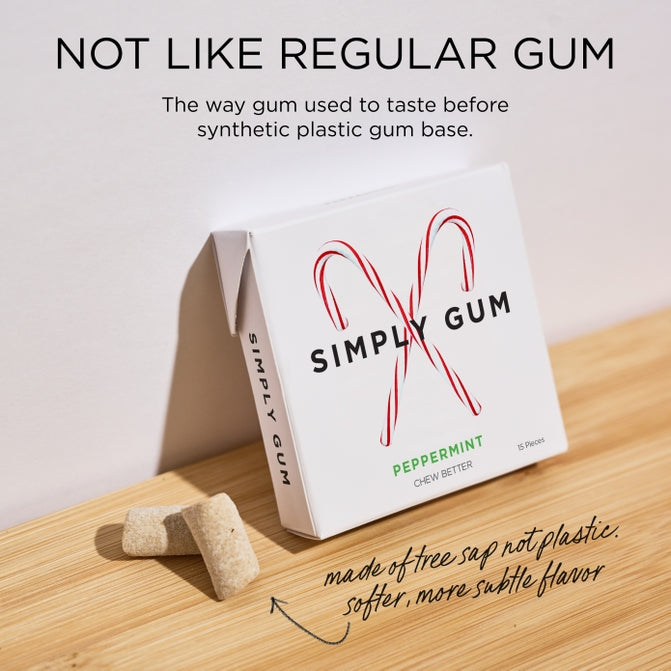 Simply Gum Peppermint Gum 3pk Ornament - Plastic-Free + Recyclable