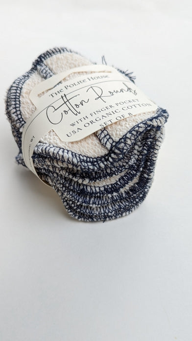 Reusable Organic Cotton Rounds- Set of 8