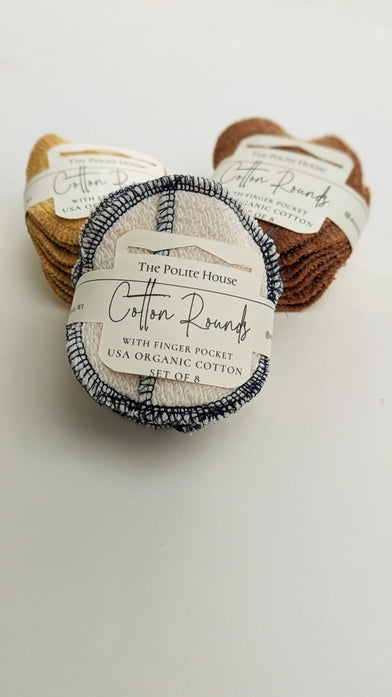 Reusable Organic Cotton Rounds- Set of 8