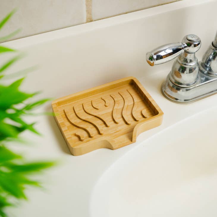 Bamboo Soap Dish - Wavy