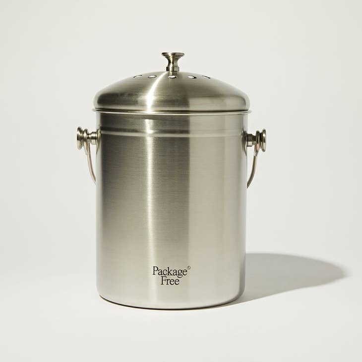 Metal Compost Container Stainless Steel, Stainless Steel Bin + 1 Filter
