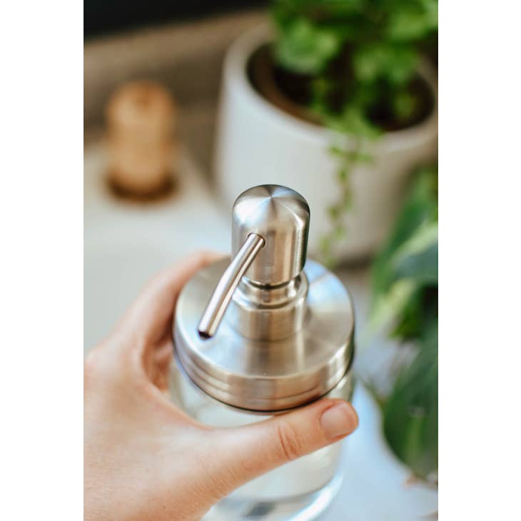 Mason Jar Pump Silver Regular Neck - Foaming