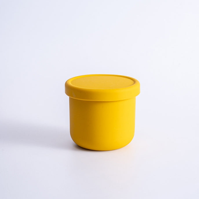 Small Silicone Food Storage Container Bowl with Lid - Yellow