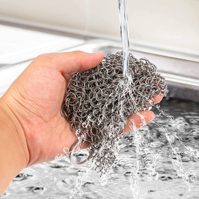 Chain Mail Cast Iron Cleaner and Scrubber