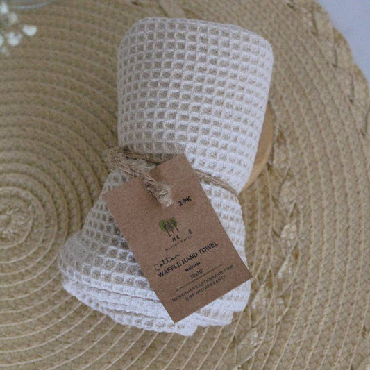 Cotton Waffle Hand Towels (Natural)