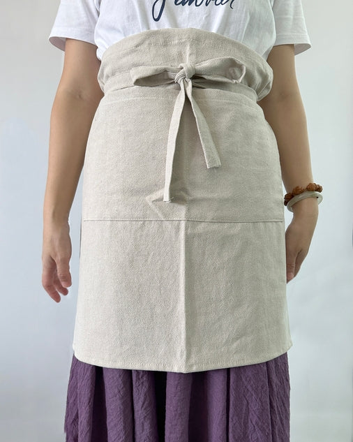 Linen Half Apron with Pockets