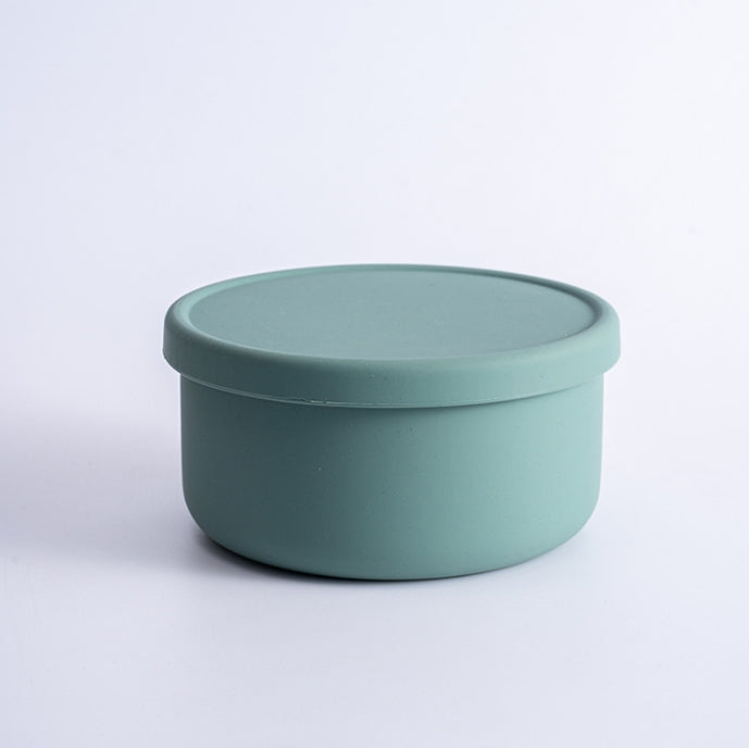 Large Silicone Food Storage Container Bowl with Lid - Green