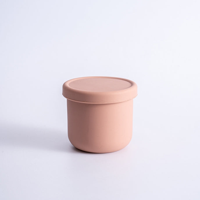 Small Silicone Food Storage Container Bowl with Lid - Pink
