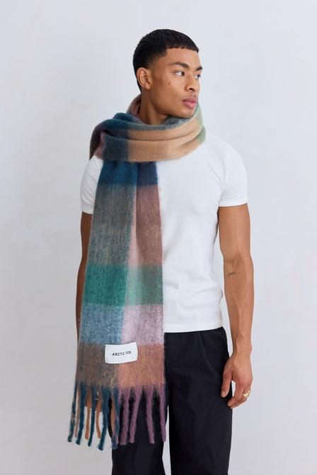 Arctic Fox - The Reykjavik Scarf - Lilac Check