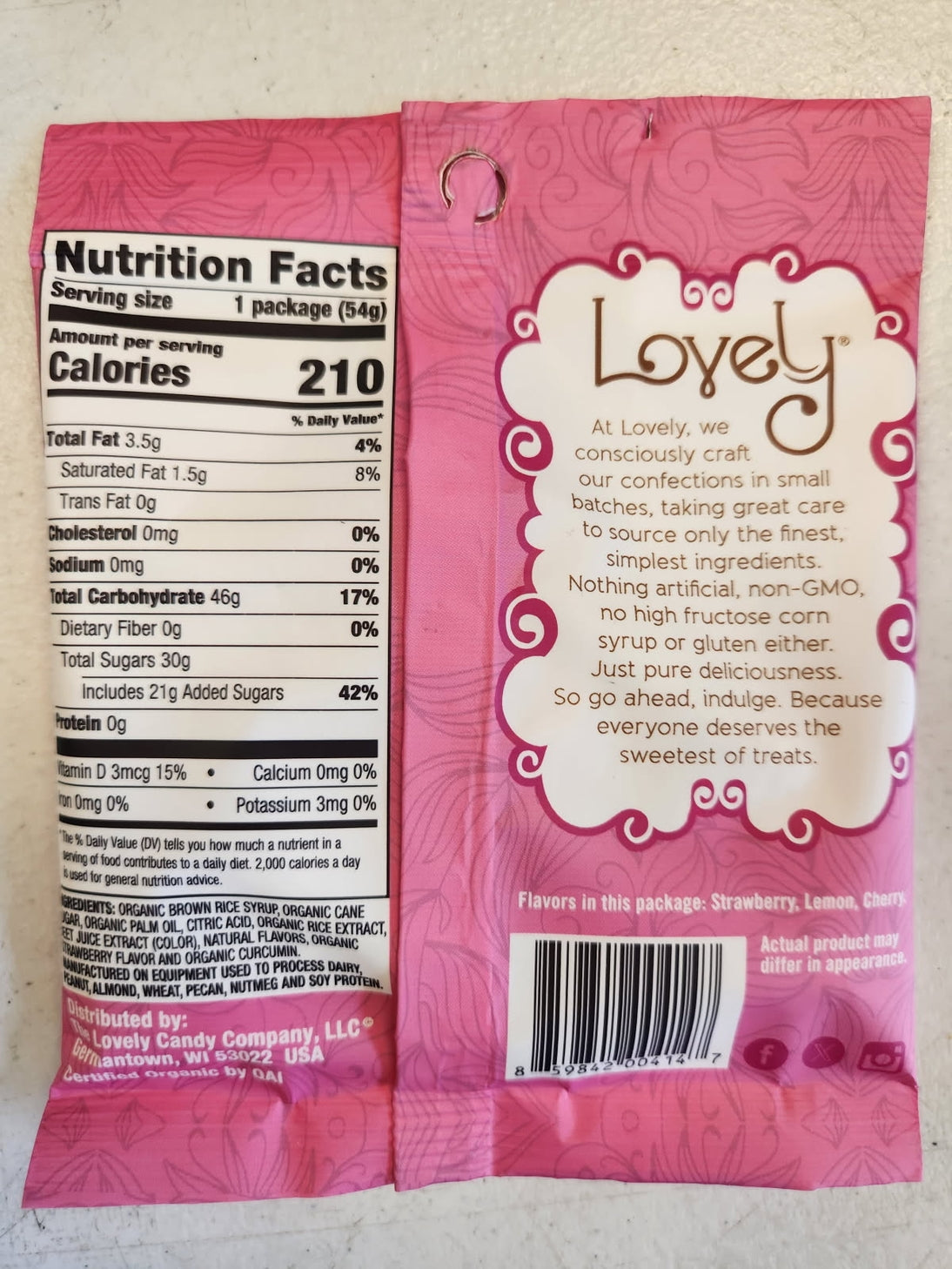 Organic Chewy Candies 1.8 oz