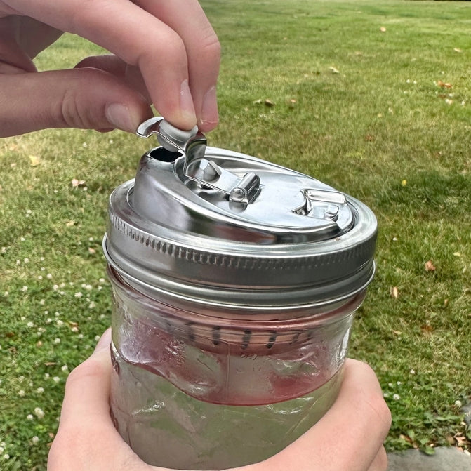Mason Jar Metal Drink Lid - Wide Mouth