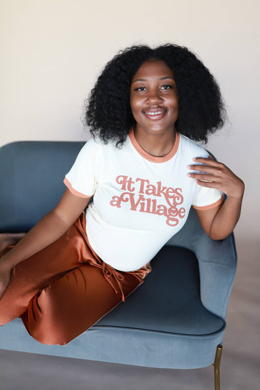 It Takes a Village Womens Ringer Tee