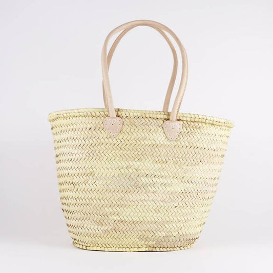 French Basket with Leather Handle